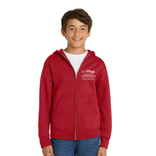 Greenville Classical Conversations YOUTH ZIP FRONT Hoodie (PRE-ORDER)