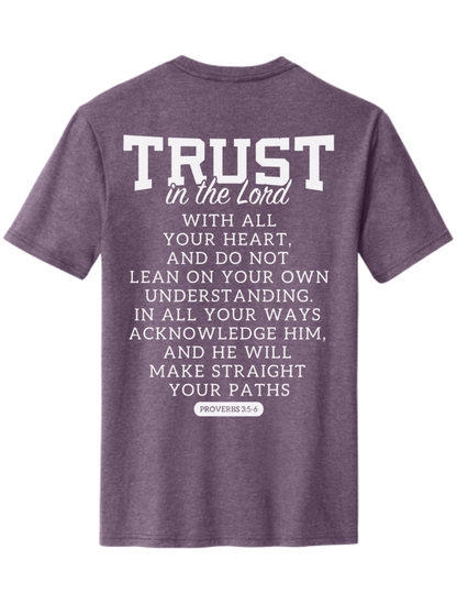 “TRUST” Proverbs 3:5-6 Tee — Fundraiser for Jillian’s Mission Trip (PRE-ORDER)