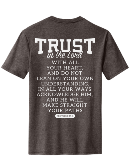 “TRUST” Proverbs 3:5-6 Tee — Fundraiser for Jillian’s Mission Trip (PRE-ORDER)