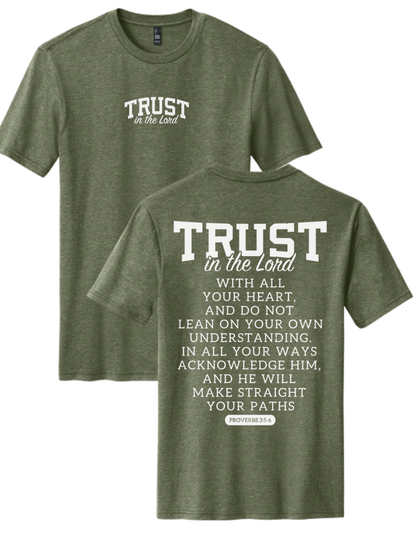 “TRUST” Proverbs 3:5-6 Tee — Fundraiser for Jillian’s Mission Trip (PRE-ORDER)