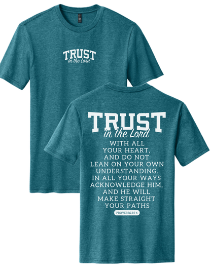 “TRUST” Proverbs 3:5-6 Tee — Fundraiser for Jillian’s Mission Trip (PRE-ORDER)